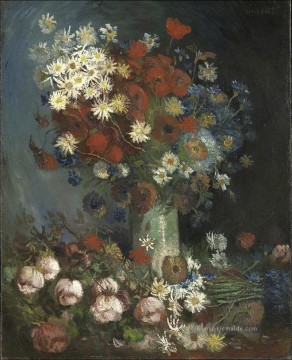  blumen - Stillleben mit Wiese Blumen und Rosen Vincent van Gogh